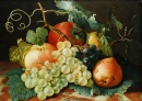 Натюрморт с яблоками, грушами и виноградом