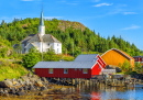 Церковь Москенес, Лофотенские острова, Норвегия