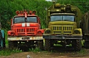Российские пожарные и военные грузовики