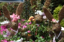 Садовые кролики с цветочными прическами