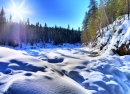 Замерзший водоскат Киутакёнгяс, Финляндия