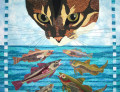 Одеяло с котом и рыбками