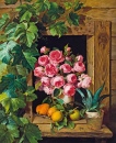 Натюрморт с розами и абрикосами