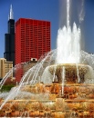 Букингемский фонтан и Уиллис-тауэр, Чикаго