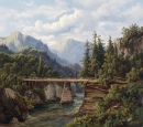Деревянный мост над горной речкой