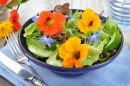 Свежий летний салат с настурциями
