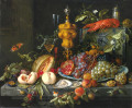 Натюрморт с фруктами, орехами и устрицами