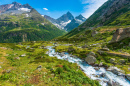 Водопад в Швейцарских Альпах