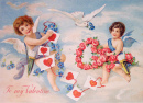 Винтажная открытка в день Святого Валентина
