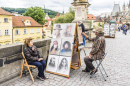 Уличный художник в Праге, Чешская Республика