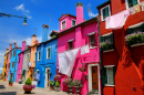 Разноцветные дома в Бурано, Венеция