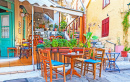 Уличное кафе в Плаке, Афины, Греция