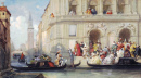 Маскарад на гондолах в Венеции