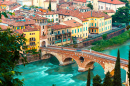 Древний римский мост Пьетра, Верона, Италия