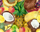 Акварель Тропические фрукты