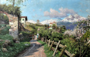 Весенний пейзаж в деревне в Тироле