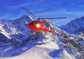 Вертолет на швейцарском горнолыжном курорте