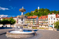 Люблянский замок и фонтан, Словения