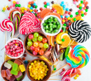 Разноцветные конфеты, желе и мармелад