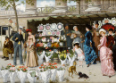 Цветочный рынок на Мадлен, Париж