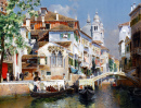 Гондолы на венецианском канале