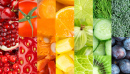 Цветные фрукты, ягоды и овощи