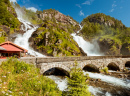 Двойной водопад Лотефосс, Одда, Норвегия