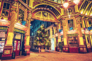 Лиденхолл-маркет, украшенный к Рождеству, Лондон