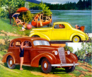 Oldsmobile Six седан 1935 года и спортивное купе Pontiac