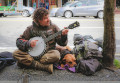 Уличный музыкант в Ванкувере, Канада
