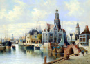 Вид на голландский портовый город