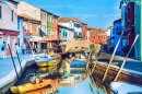 Старый город и лодки Бурано, Италия