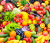 Ассорти из спелых фруктов и овощей