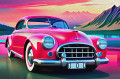 Розовый автомобиль