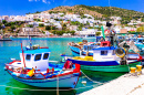 Рыбацкая деревня, остров Лерос, Греция