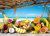 Тропические фрукты на карибском пляже