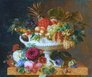 Классическая урна с фруктами, ягодами и цветами