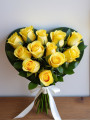 Yellow roses in a heart