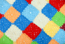 Разноцветное одеяло крючком