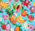 Гавайский узор с тропическими фруктами и цветами